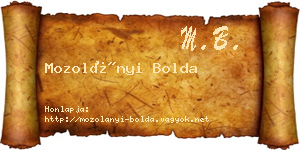Mozolányi Bolda névjegykártya